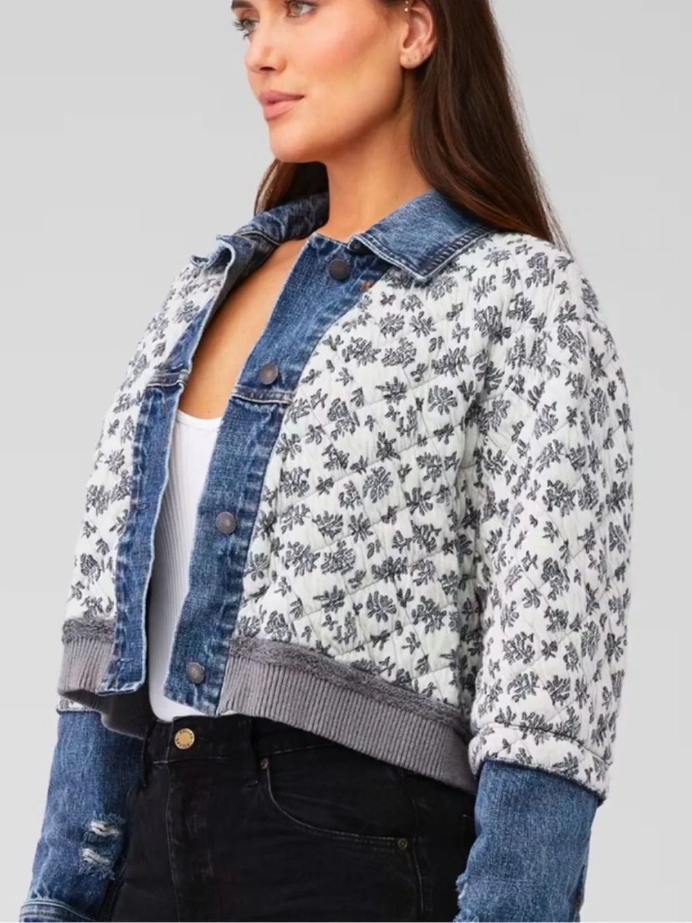 FREE PEOPLE DITSY DENIM JACKET - Picture 5 of 11